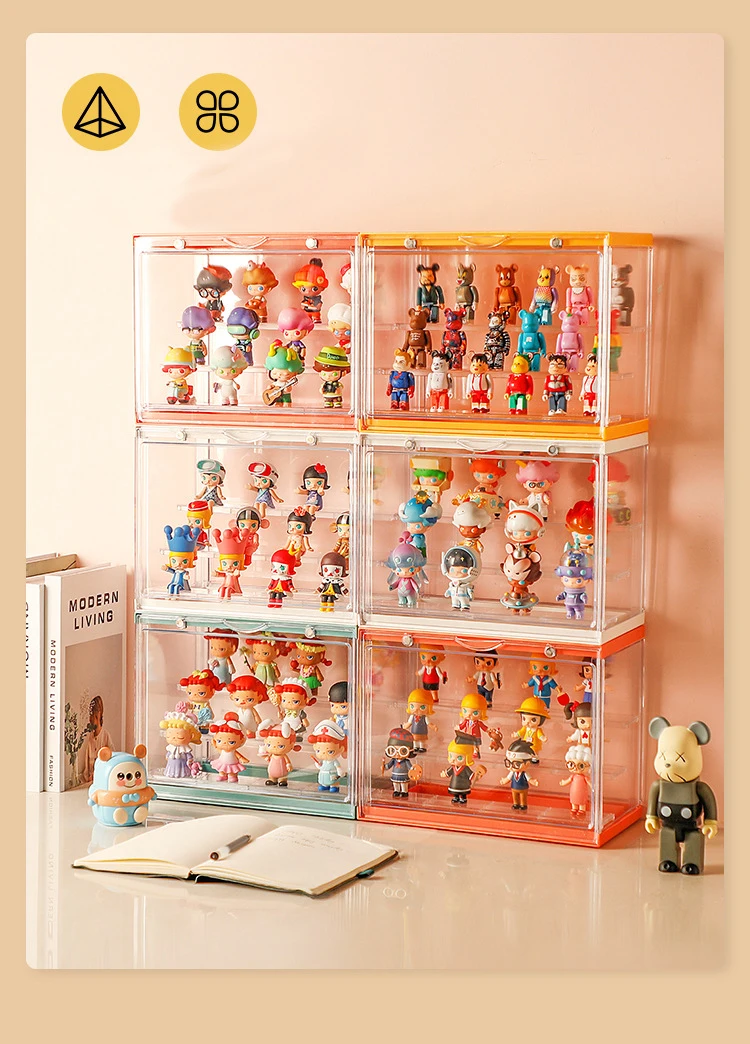 Acrylic figurine figures blind box storage doll lego display frame transparent model dustproof cabinet box for toy