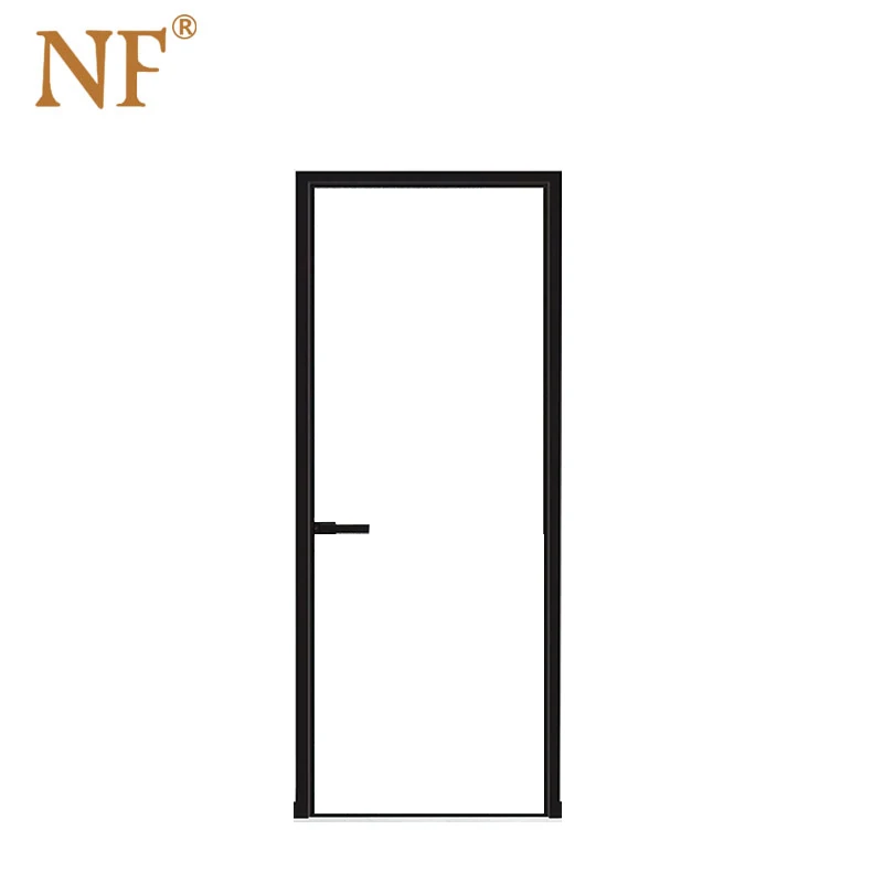 
Commercial aluminum frame double tempered glass interior bath room door 