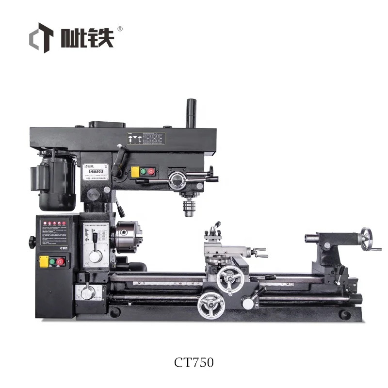 CT750 Multi-function Turning and Drilling and Milling Machine with CE 220V CE ISO 1.5 Years Provided 1450*570*980mm CN;ANH 1mm/s