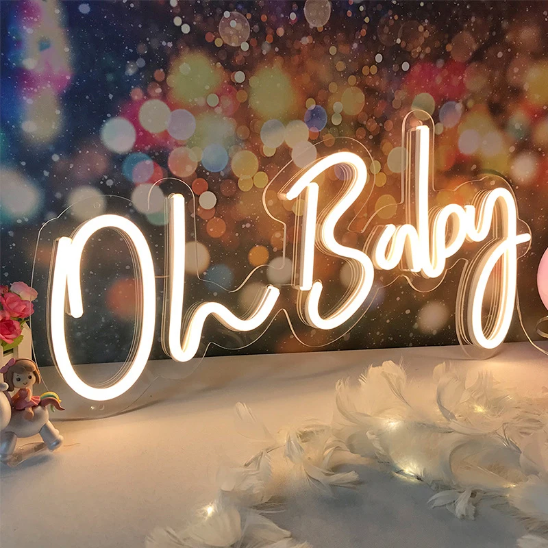 Custom Neno Signs Oh Baby Happy Birthday Decoration Mr Mrs Wedding Decor Party Decoration Supplies