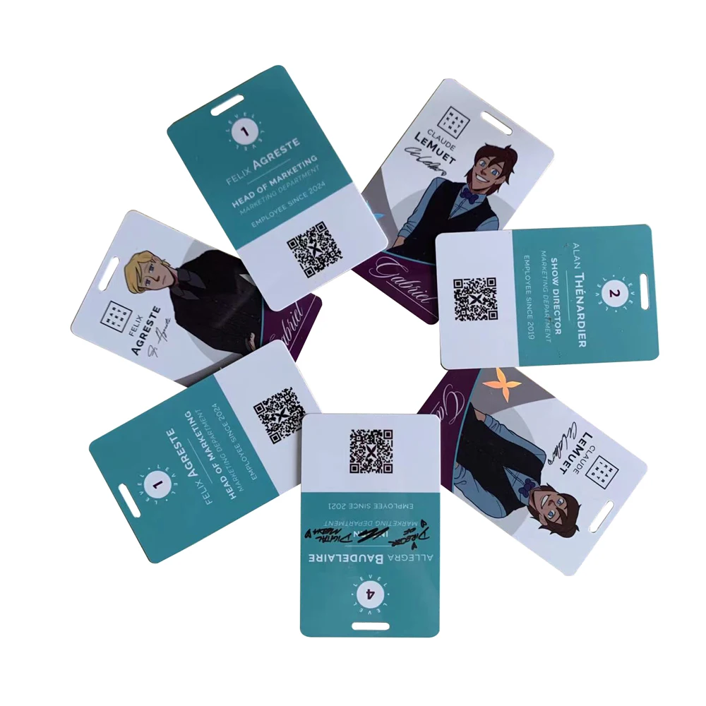 Custom Design QR Printed Card  0.76 mm  Hologram Stamped PVC Card Punch Slot Hole Printed  Gift Card with name