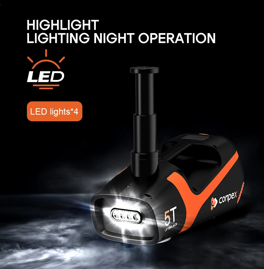 Conpex new 6 in 1 car electric jack DC12V 5T new car jacks compressor wrench vehicle tools emergency tool kit car jack kit