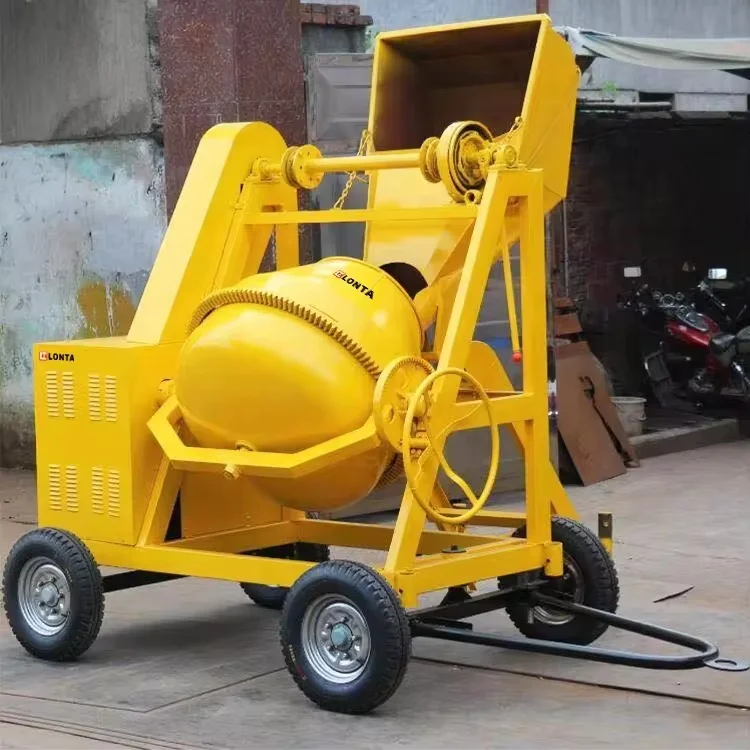 LONTA JH500HS 500L Betonniere 2 Bags Mobile 10hp Diesel Engine self Loading Mortar Mud Cement Concrete Mixer Machine With Winch