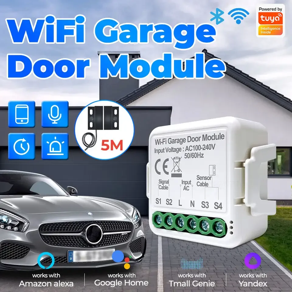 Smart Life Tuya APP Remote Control Roller Shutter Door Switch Gate WiFi Bluetooth Smart Garage Door Opener Module Switch