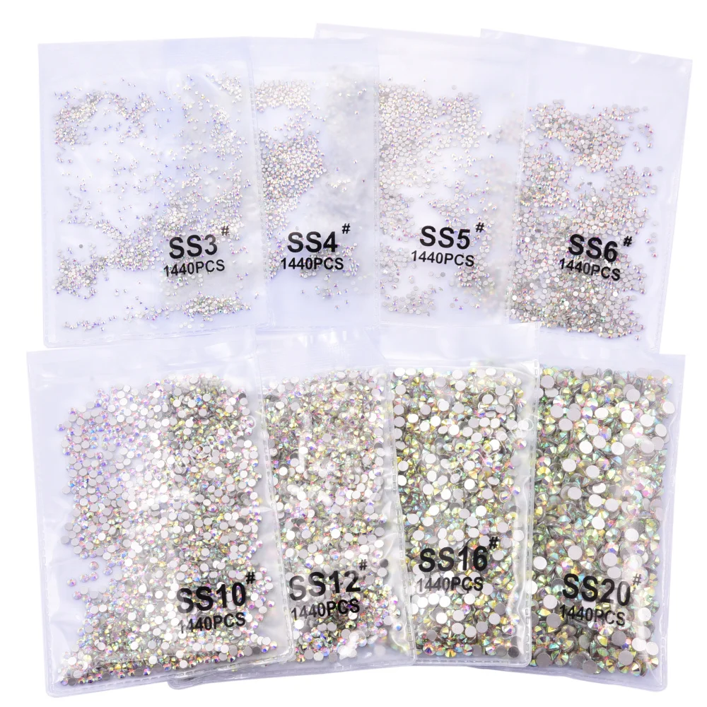 Oleeya Factory Wholesale 12 Same Cut  Lt.Rose Color Glass Non Hot fix Rhinestone Flat Back Rhinestones For Phone Case Chain DIY