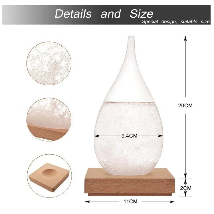 
Amazon supplier High Quality Clear Liquid Barometer 20CMX9.4CM Storm Glass in Glass Crafts Weather Forecast Storm Glass 
