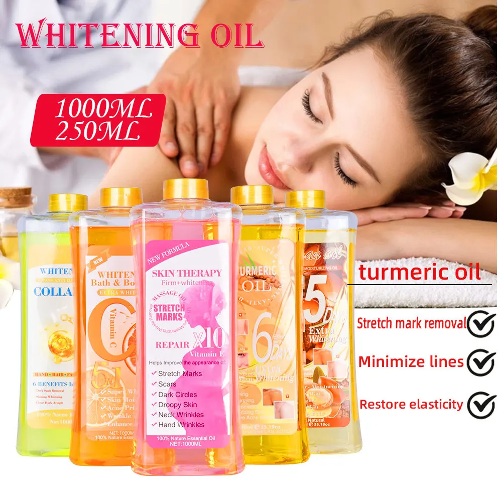 1L Large Turmeric Oil VC Compact Moisturizing Base with Organic Argan Oil OEM Supply Skin Whitening Massage Spa Essential Oil
