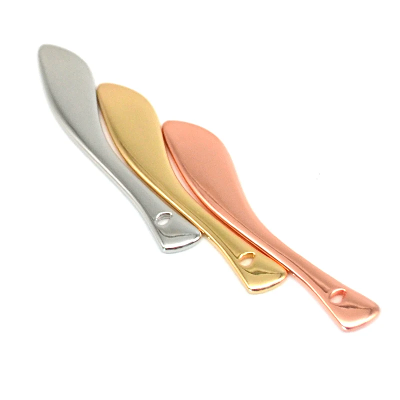 Металлический шпатель с логотипом на заказ, ложка для смешивания крема для лица, косметические шпатели