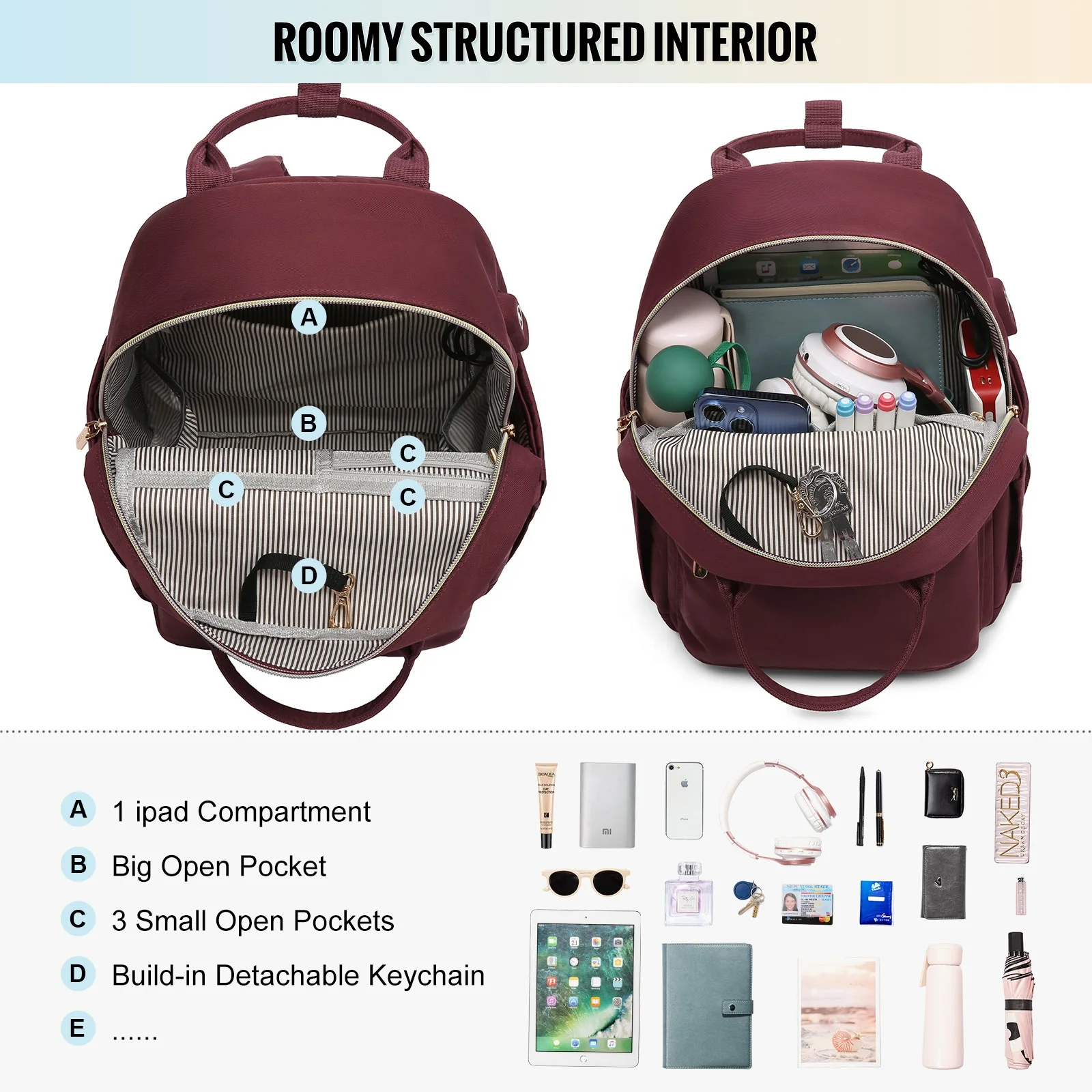 2023 LOVEVOOK Cute Daypack Girls Small Backpack with USB Charging Port Work Travel School women Mini Purse Backpack