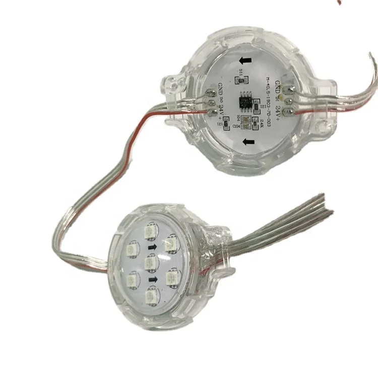 Waterproof Addressable advertising sign light outdoor 50mm 7led RGB  pixel 24V led point Light