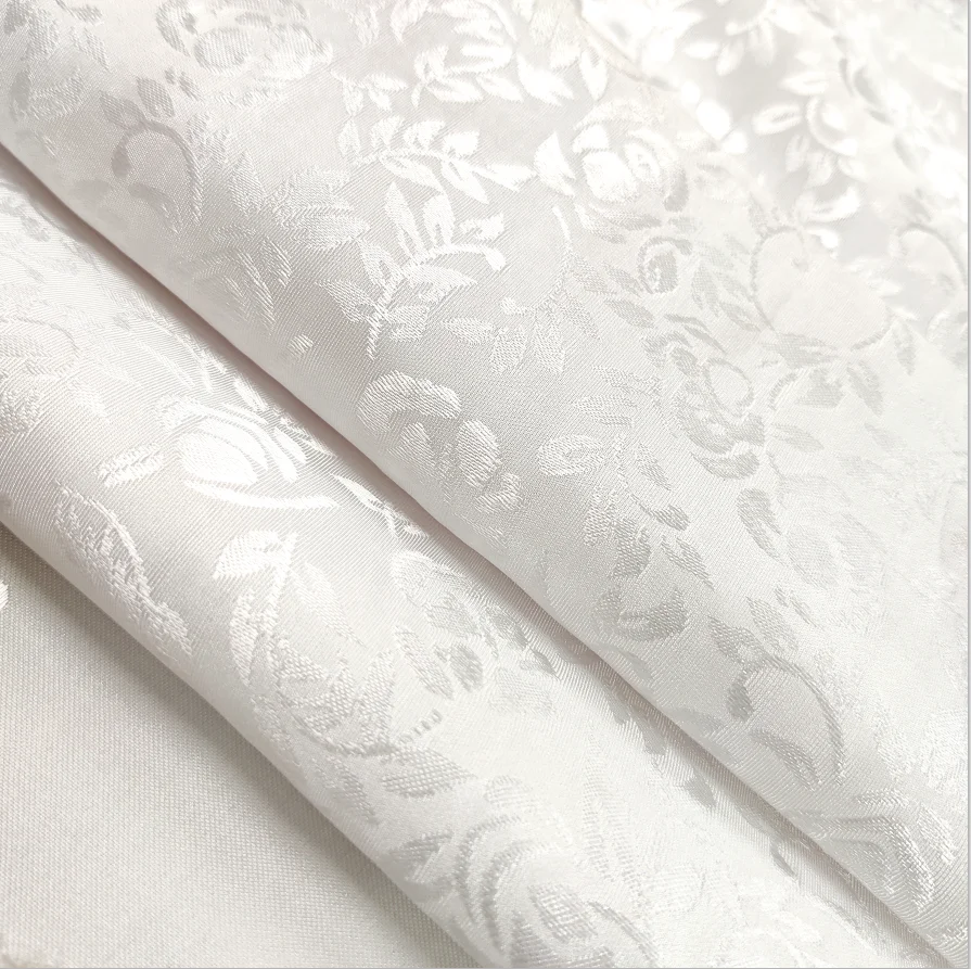 100%polyester sliver jacquard satin soft for curtain lining wedding dress bride