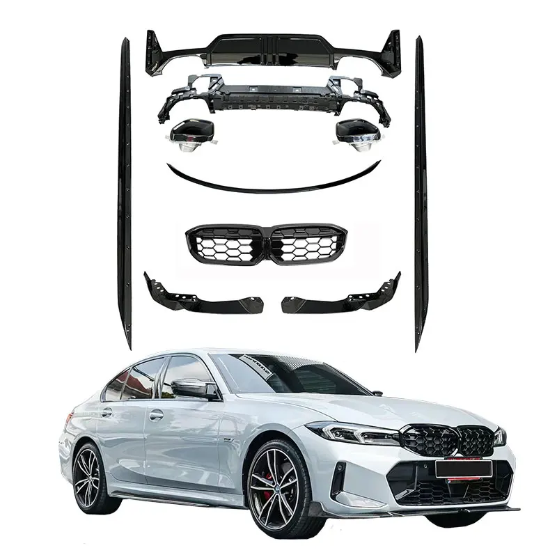 2022Y~BM 3S G20 G28 Lci upgrade to MP style glossy car auto body kit parts aero front rear lip diffuser spoiler accessories