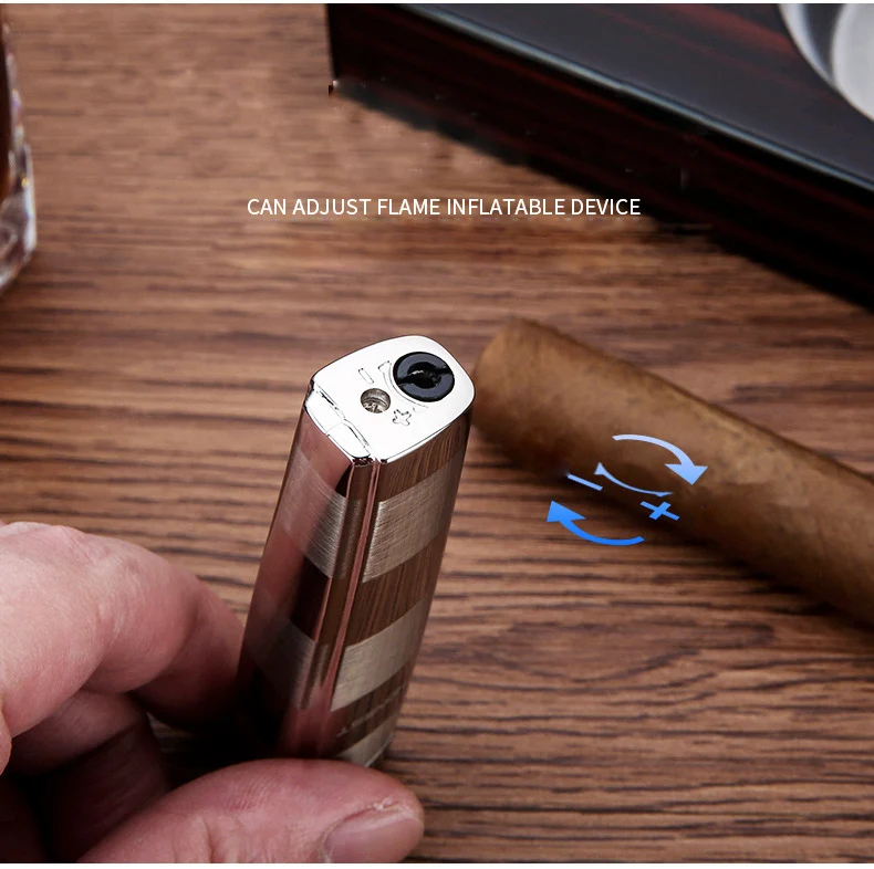 Wholesale High quality cigar Torch Lighter  Windproof inflatable lighter creative cigar electronic metal cigarette lighter