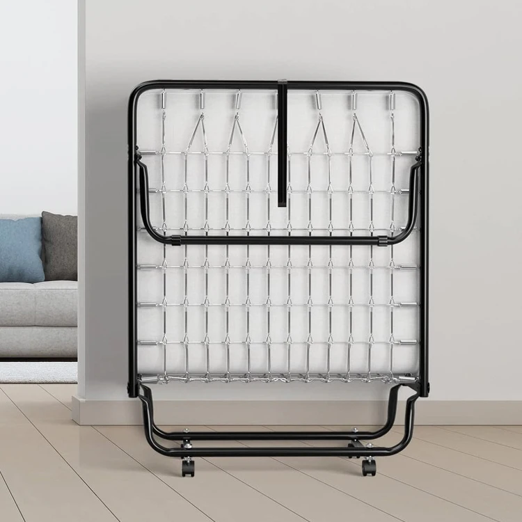 Home Garden Patio Backyard Fold up Guest Bed Roll Away Folding Bed Cama Plegable with Memory Foam Mattress & Sturdy Metal Frame