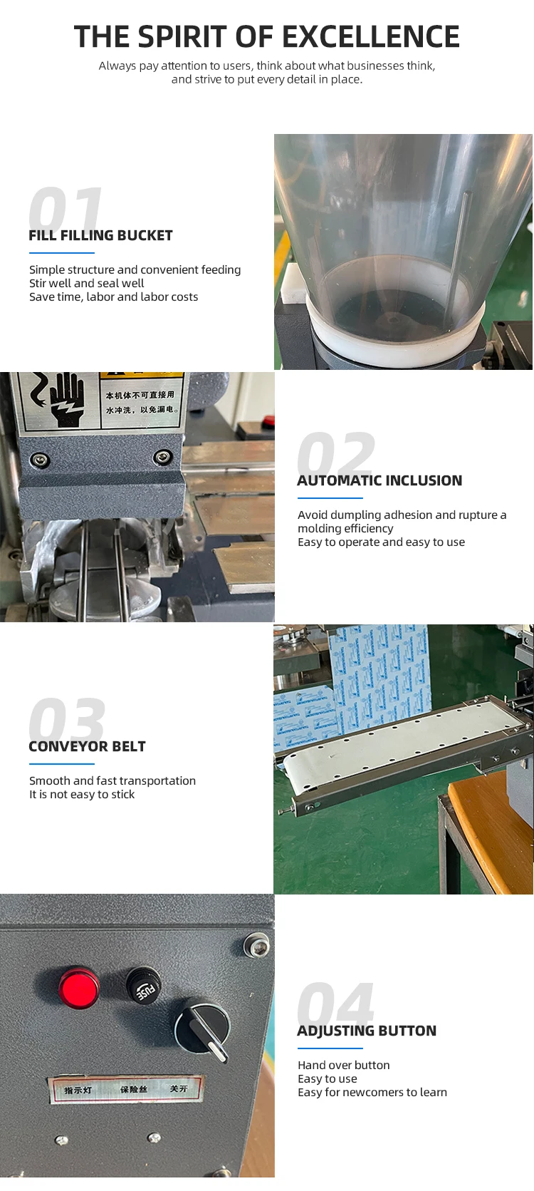 High Efficiency  Small Dumpling Making Machine Table Top Semi Automatic Chinese Dumpling Machine