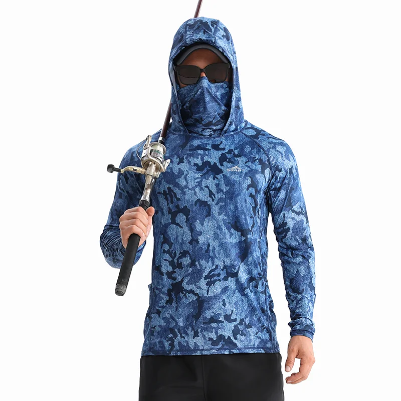 SBART Sun Protection Fishing Suit Breathable Sublimation Printing Quick Drying  Ice UPF50+UV Protection Summer Fishing Hoodie