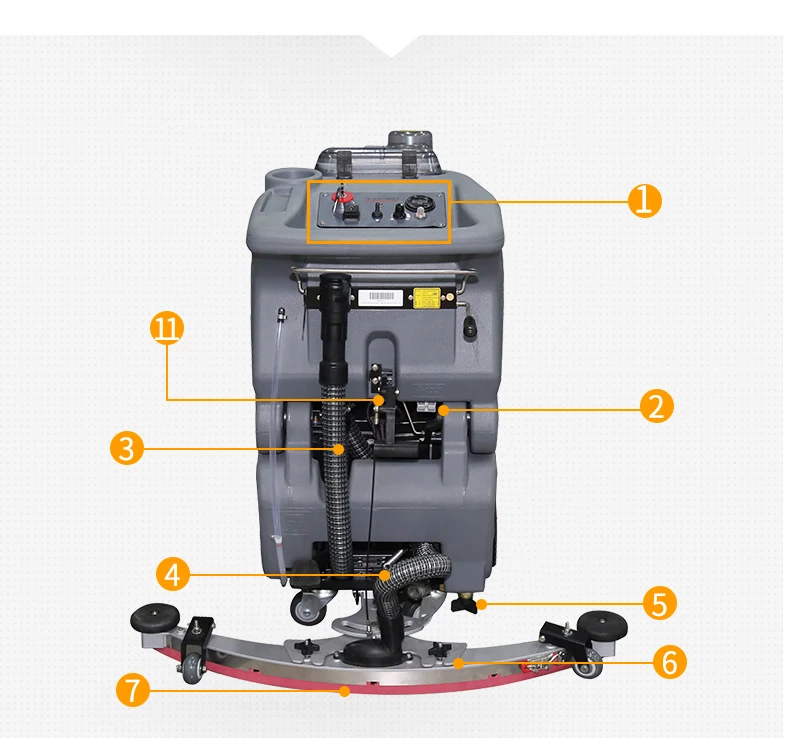 R56BT China GAOMEI walk behind floor cleaning auto scrubber with pads