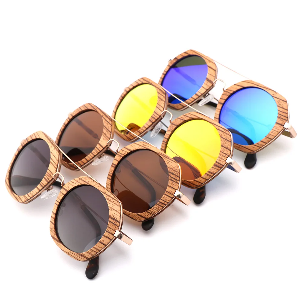 Wholesale Fashion Natural Cat 3 UV400 Sun Glasses Polarized Wooden Sunglasses