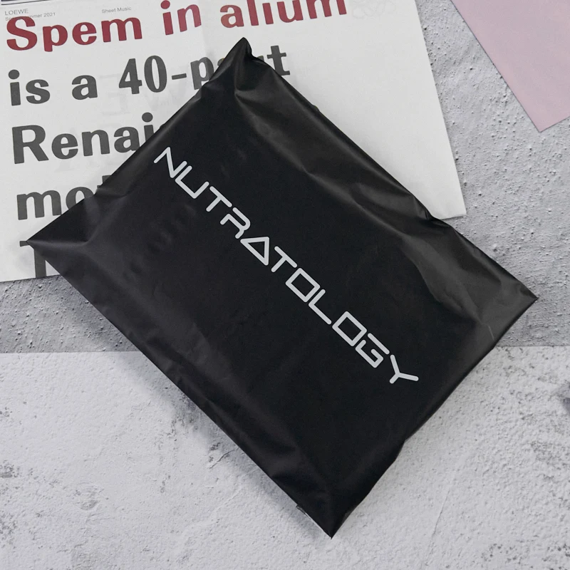 customized eco friendly matt black poly mailer plastic mail courier shipping packaging postage bag for garment