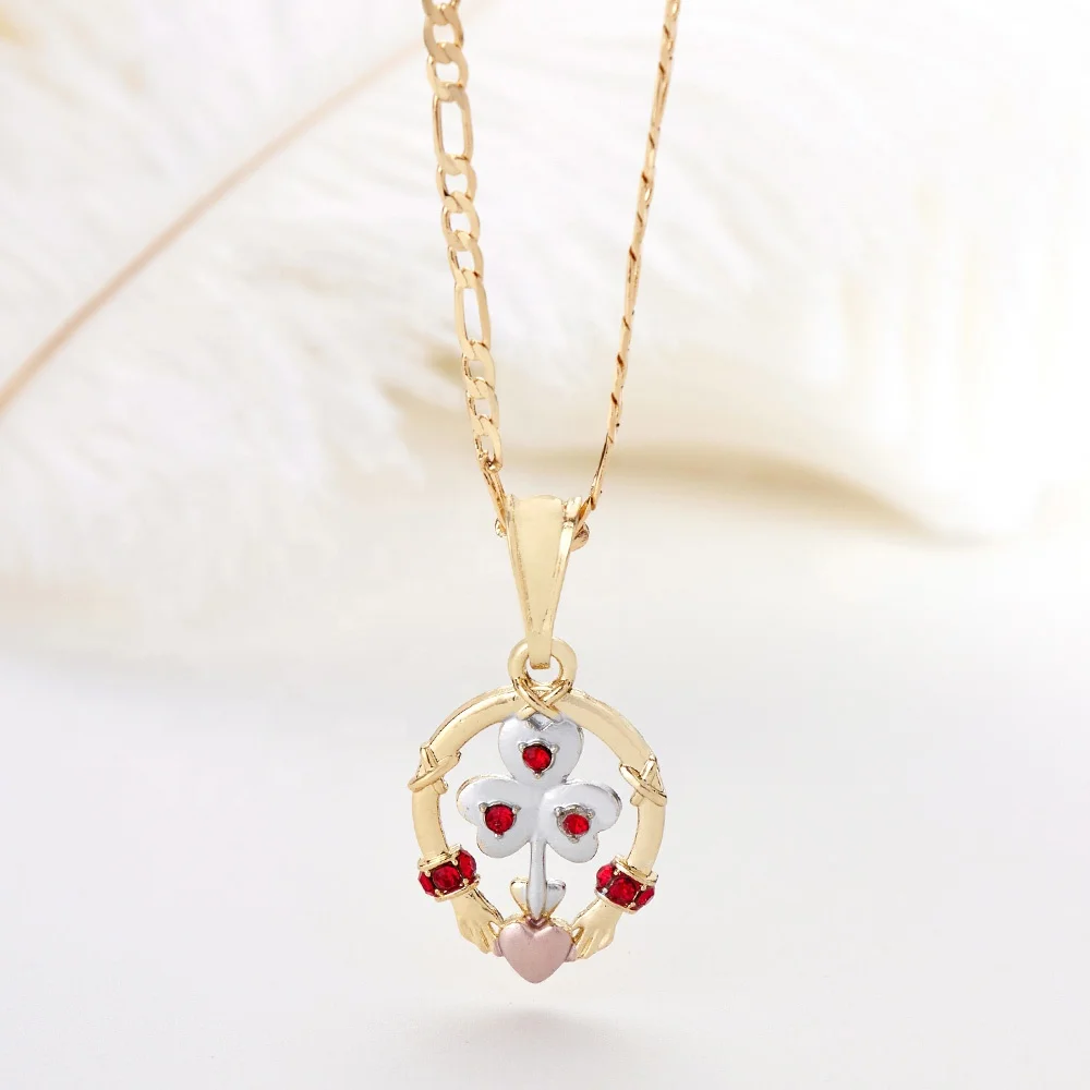 Модные ювелирные изделия FP1165 золотой ламинадо Joyeria ожерелье Нежный Циркон цветок подвески сердце кулон для лучших друзей