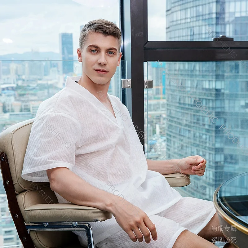 Custom bath robe beauty salon hotel disposable nonwoven bathrobe bathroom robe