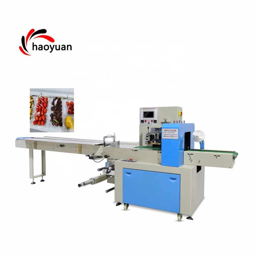 China Factory Price Automatic Apple Tomato Cherry Tomato Blueberry Lime Pillow Type Packing Machine KD-350B Haoyuan