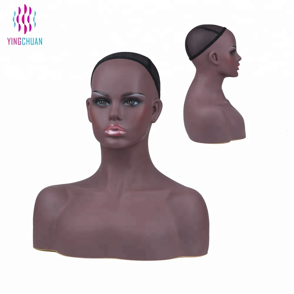 PVC female wig display mannequin