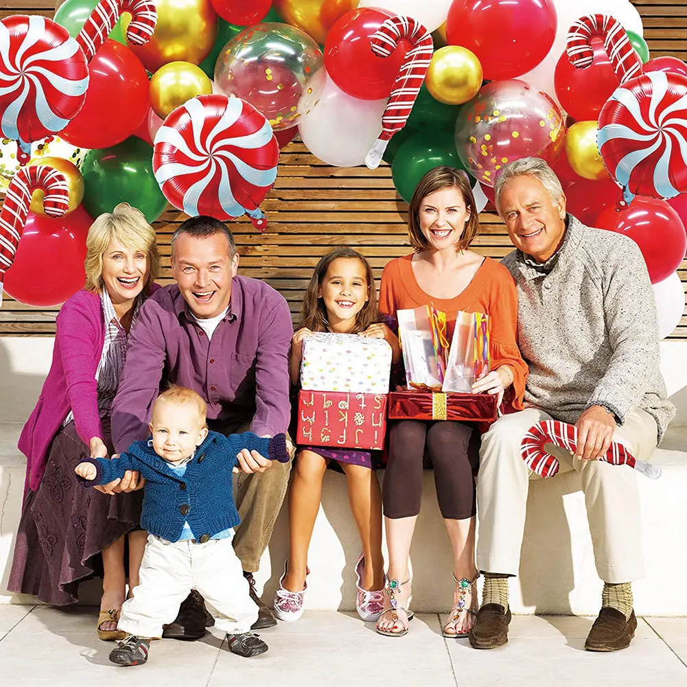 Christmas Candy Party Aluminum Film Set Balloon Christmas Party Supplies Red Green Balloon Party Decoration Arch
