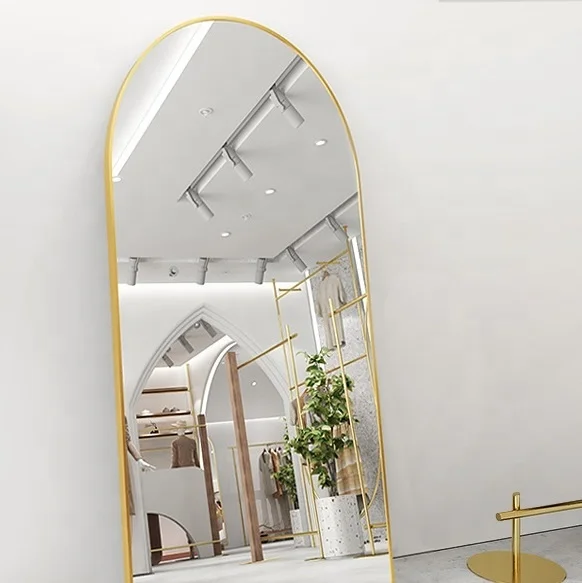 Wholesale Gold Aluminum Frame Arch Decorative Modern Dressing Room Wall buy large manufacturer full body mirror wholesale