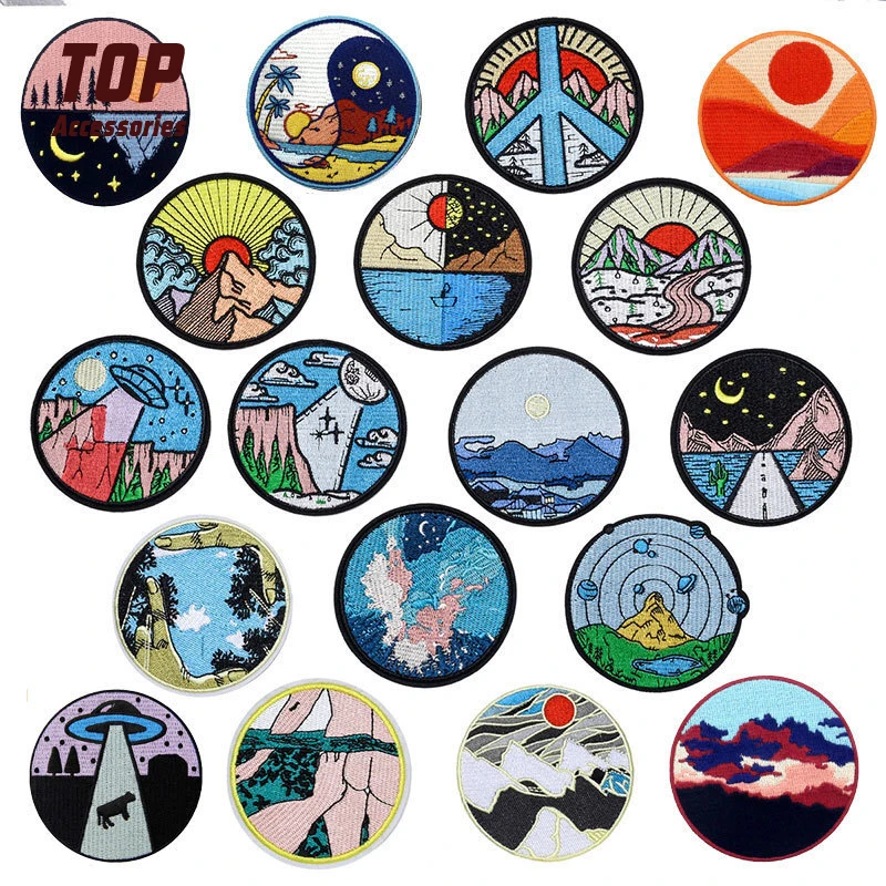 The Popular Outdoor Designer Landscape Embroidery Iron on Patches for Hiking