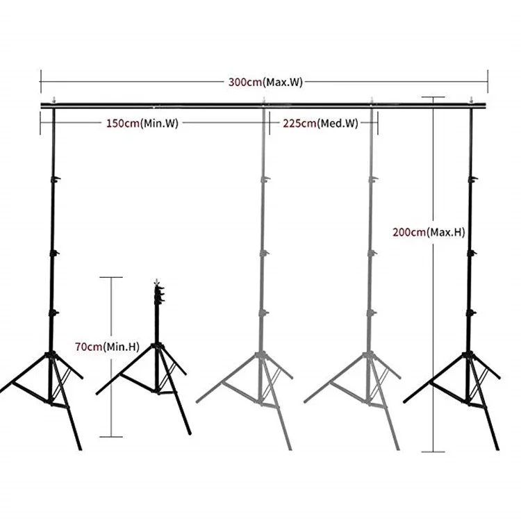 
Photo Studio Backdrop Support System Background Stand 3 position adjustable 