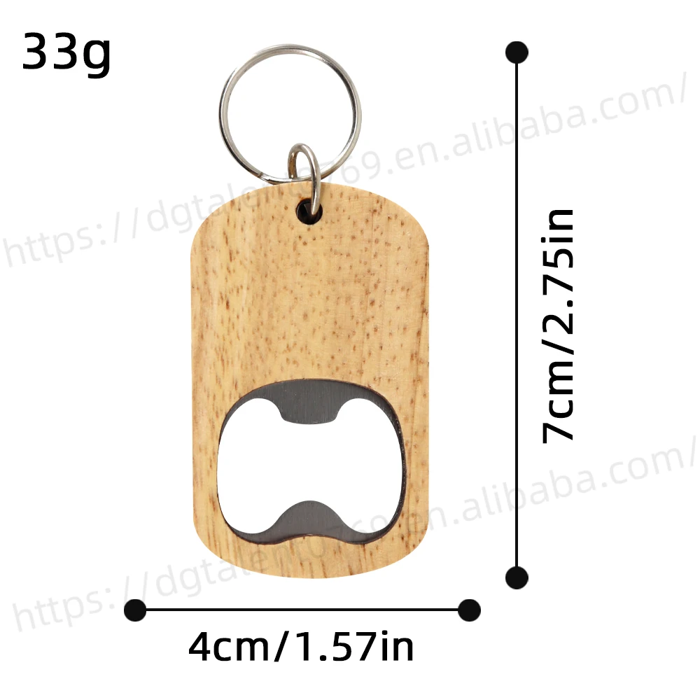 Tailai Wooden Keychain with Integrated Bottle Opener and Beer Bottle Wall Hanging Opener Magnetic Personalized Engraving Option