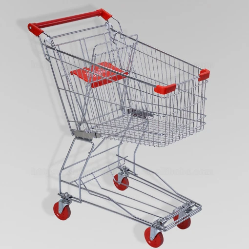 Hot Asian 60L Supermarket Grocery Shopping Cart For Shopping Mall