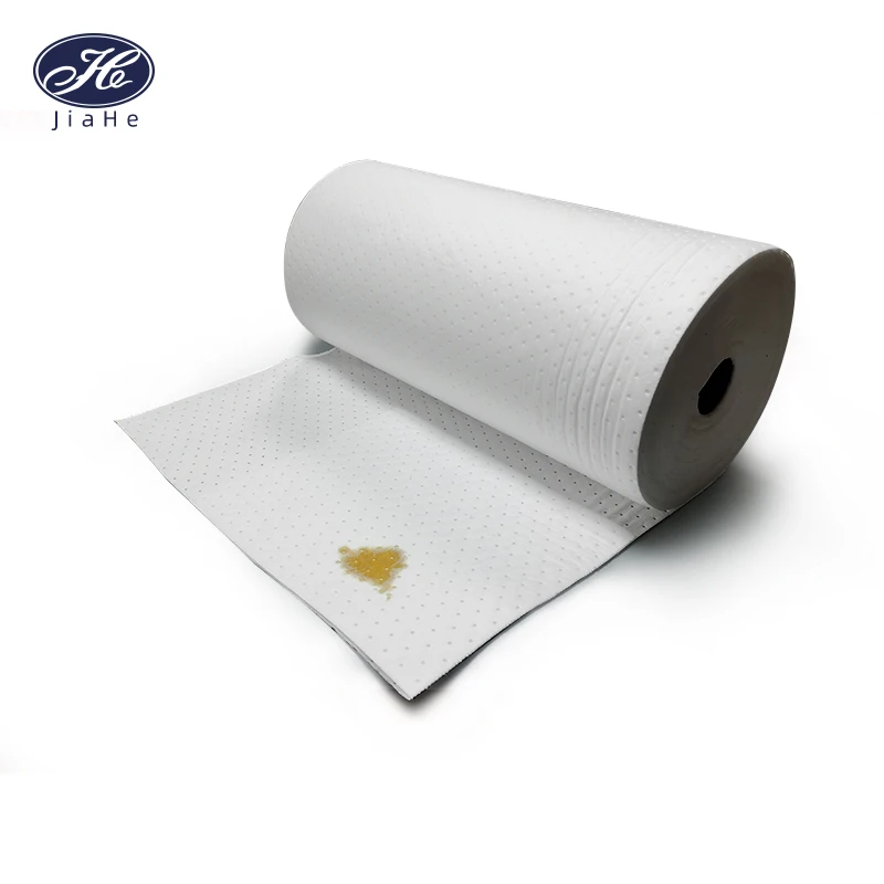 Quickly samples white color perforated oil spill absorbent rolls