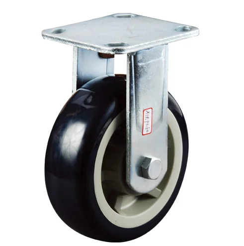 5inch rubber heavy duty castor wheel with fixed fork