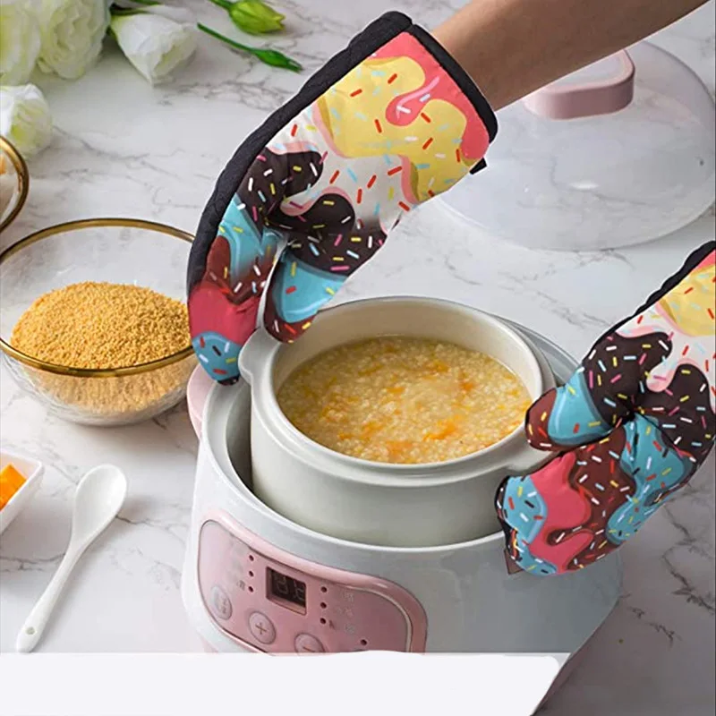 
Factory Customize Silicone Cotton Kitchen Grill Gloves Heat Resistant 