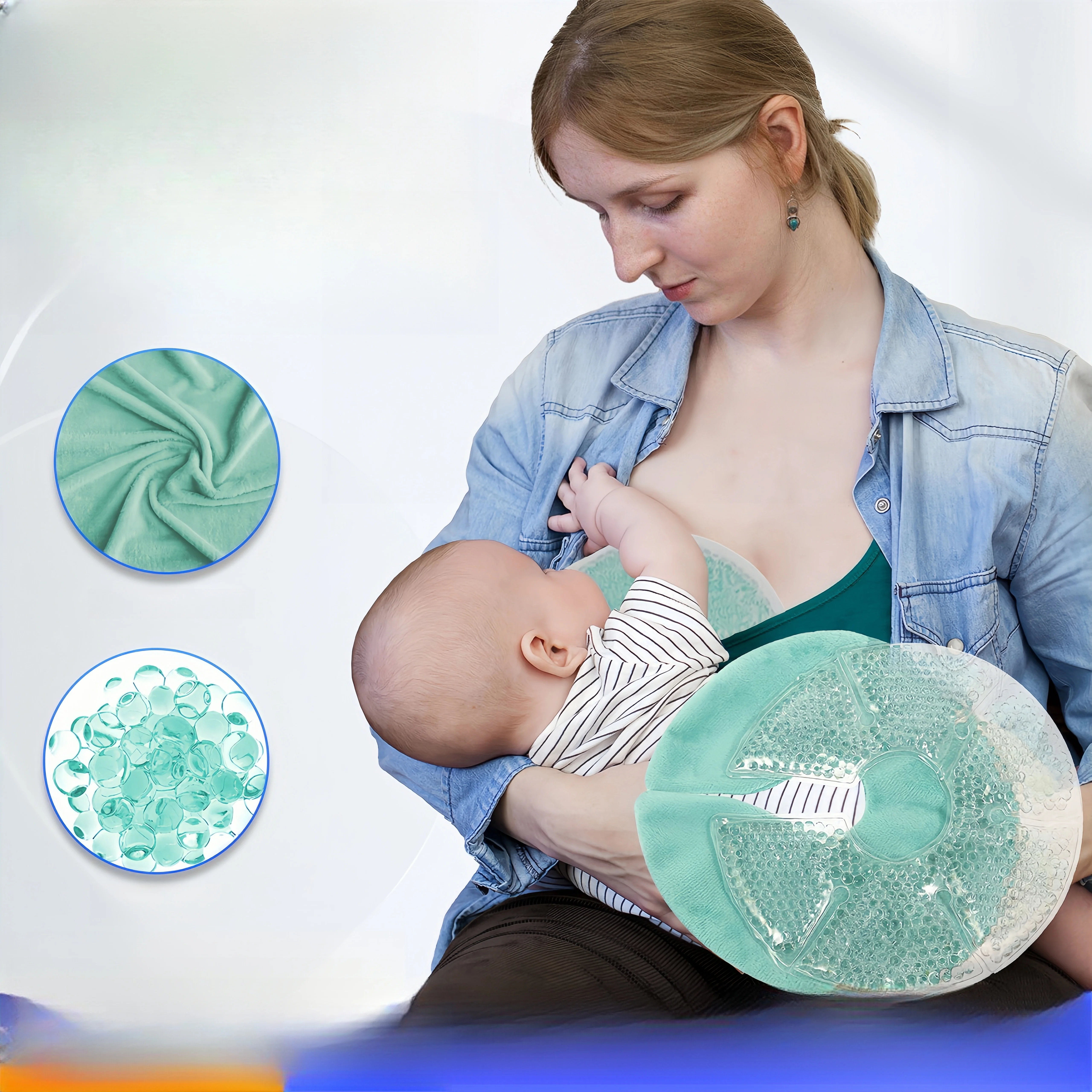 2023 Custom High Quality Nursing After Breast Surgery Gel Beads Hot Cold Breast Therapy Ice Pack
