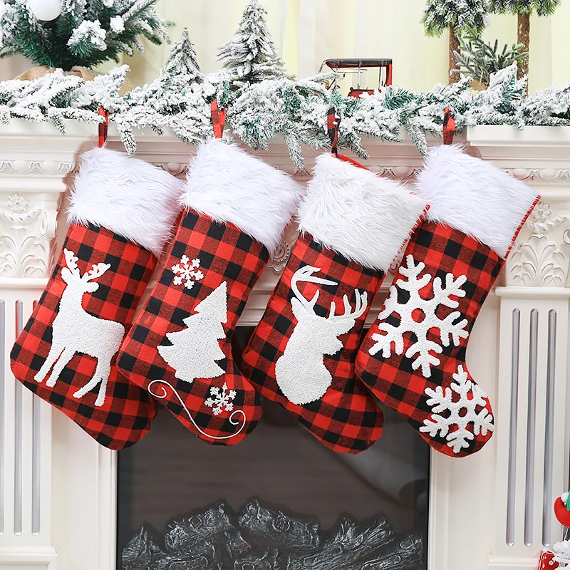 YB Wholesale 18inch Large Farmhouse Pet Dog Hanging Gifts Bags Bulk Velvet Burlap Pink Blank Sublimation Christmas Stockings