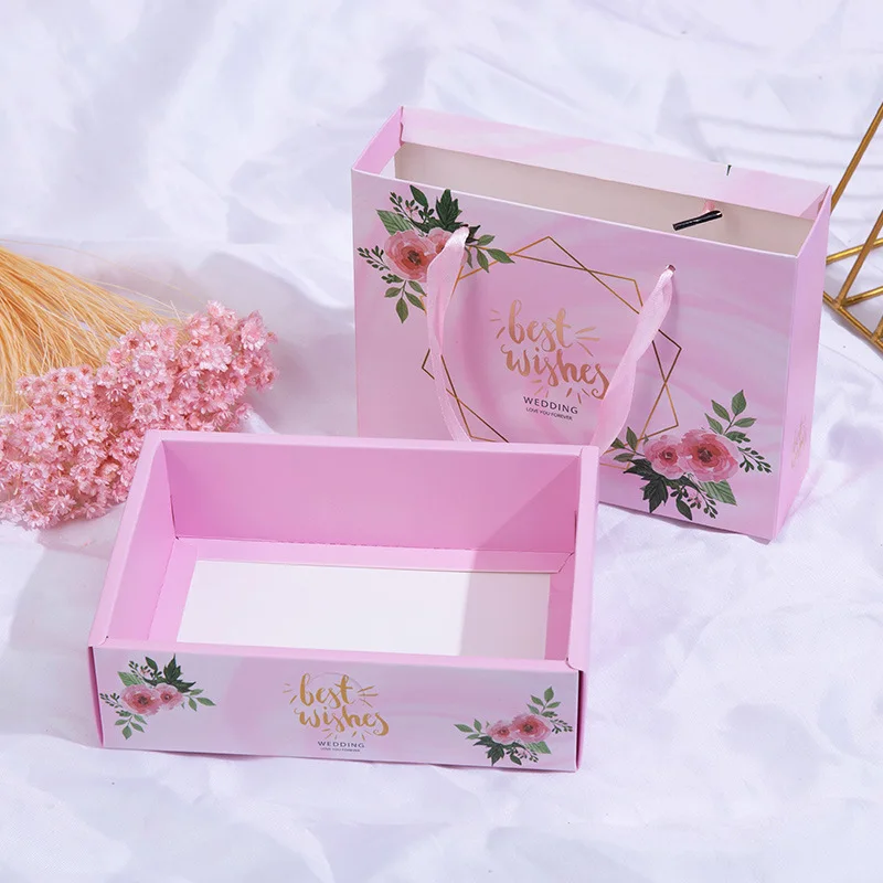 Custom Printing Hard Rigid Cardboard Luxury Sliding Box With Ribbon Rope Gift Sleeve Drawer Box Packaging