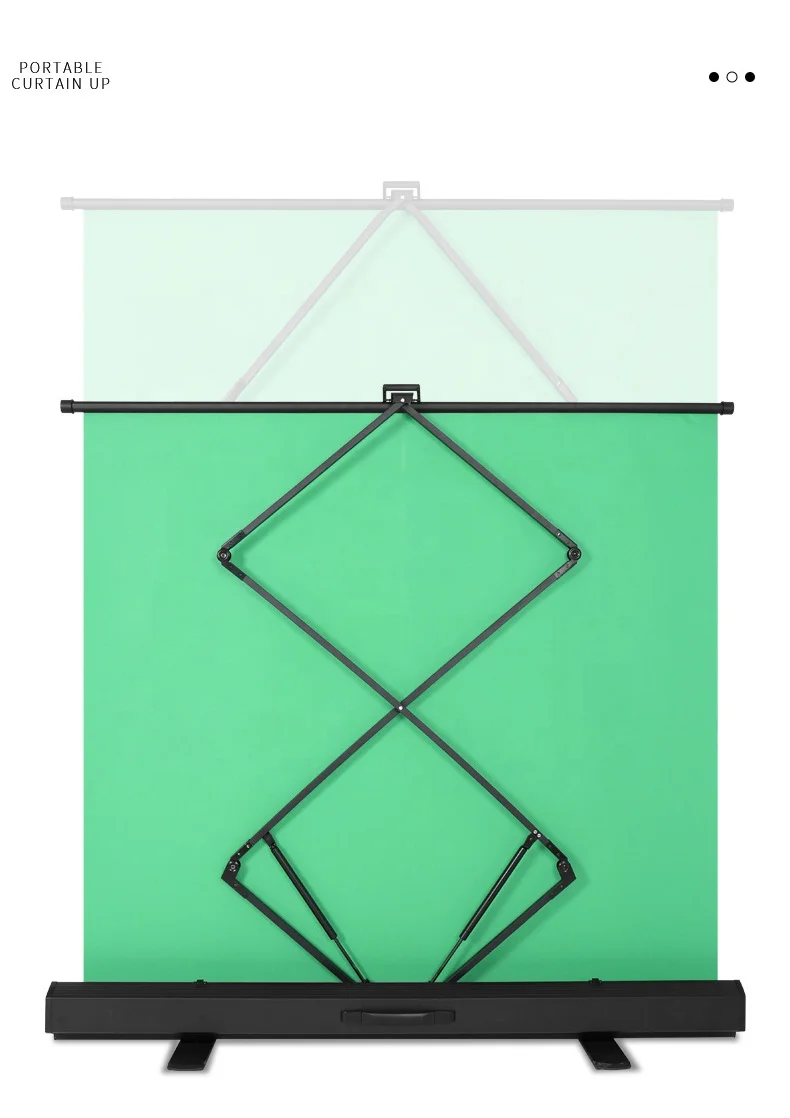 Portable 59in x 79in Collapsible Chroma Key Panel, 10 Second Setup Retractable Green Screen Background