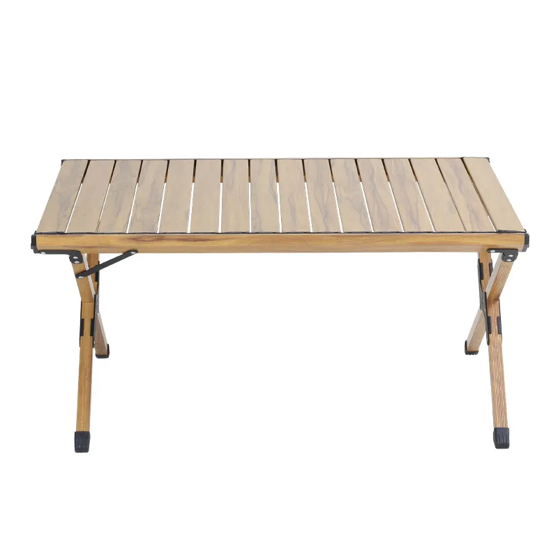 Wholesale Customized Tianye New Design Foldable Wood Grain Aluminum Egg Roll Table For Camping