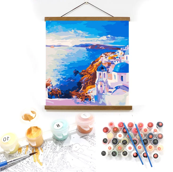 Завод DIY картина маслом по номерам украшения дома холст картины Цифровая живопись для стены искусства средиземноморский пейзаж