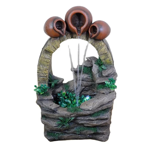 2017 polyresin solar garden fountains