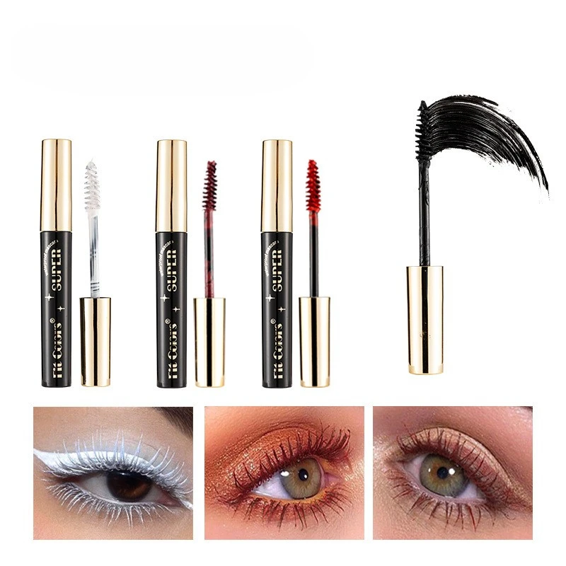 Wholesale Daily make up long lasting custom Private Label Mascara Black Waterproof 4D colorful red green eyelash Mascara