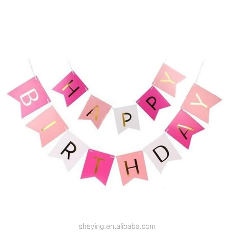
Party festival decoration Happy birthday banner letter fishtail flag party supplies birthday banner 