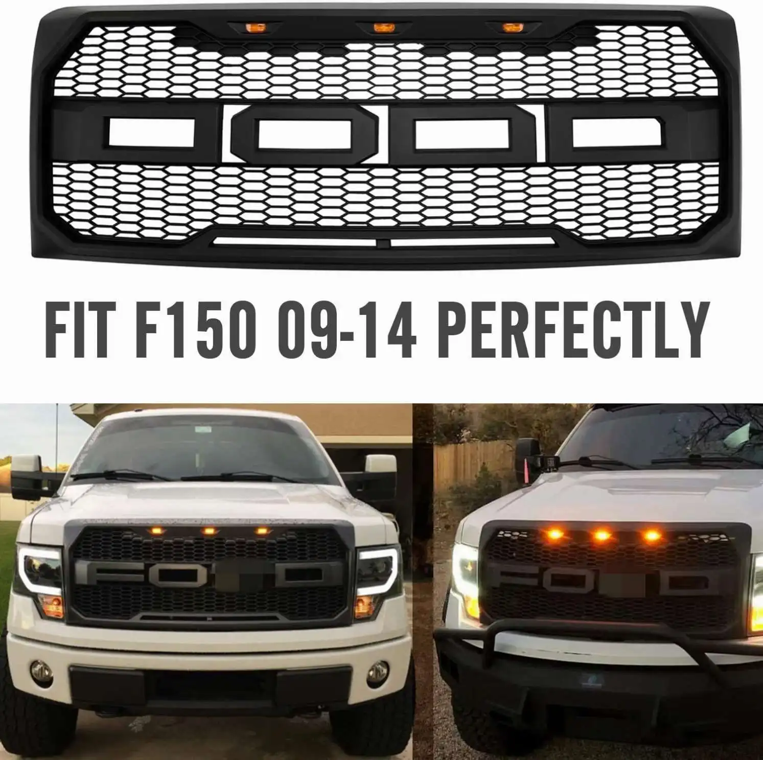 2009 2010 2011 2012 2013 2014 raptor bodykit accessories parts Front bumper grille for FORD F150