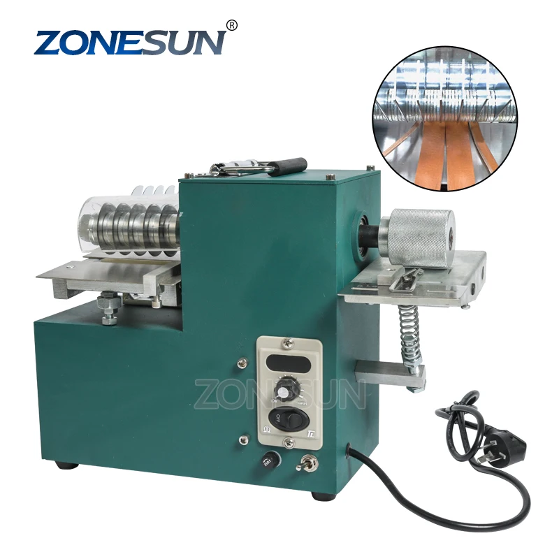  ZONESUN V04 Leather Strip Belt Strap Cutting Machine with Edge Folding Tool Handmade