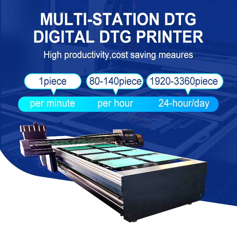 SHENLAN 4 i3200 print head 8 Color industrial printing machine direct-to-garment-printer suitable for garment factories