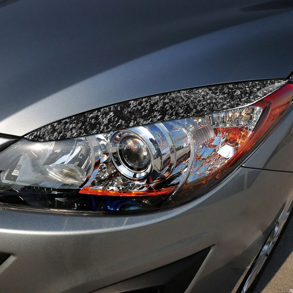 Forged Carbon Headlight Eyelids Head Lamp Light Eyebrow Cover 2PCS/Set for Mazda 3 2010-2013 Car Decoration
