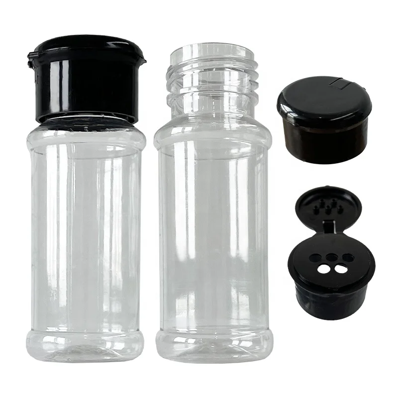Herb And PET Spice Jars Wholesale Pepper Bottles Spices Plastic Seasoning Bottle Shaker Containers For Spice Powder